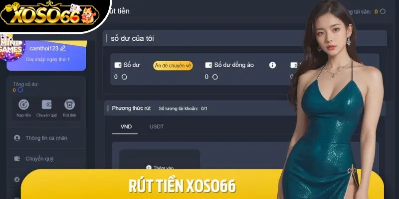 Chọn chức năng rút tiền